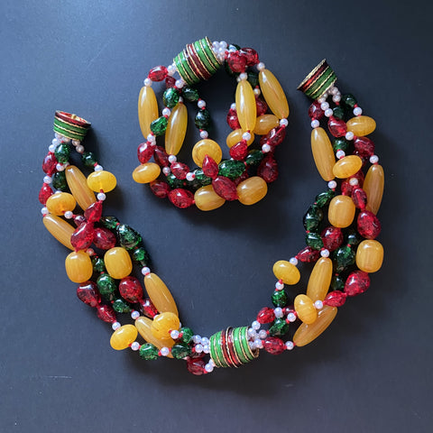Unusual 3-Part Connecting Pieces Make Bracelet Necklace Set