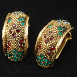 Bergere Set Vintage Brooch Pin Earrings & Ring Rhinestones