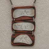 Irvin Bonnie Burkee Arts & Crafts Necklace Sterling Silver Copper Faces