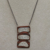 Irvin Bonnie Burkee Arts & Crafts Necklace Sterling Silver Copper Faces