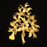 Christmas Tree Brooch Pin Vintage Xmas by Cadoro Partridge Pear Tree