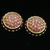 Coro Vintage Earrings Red and Pink Rhinestones Clips