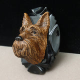 Dog Brooch Pin Vintage Celluloid & Composition Dimensional High Relief