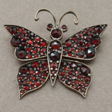 Butterfly Pin Victorian Bohemian Garnets