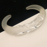 Glass Cuff Bracelet with Two Surface Finishes