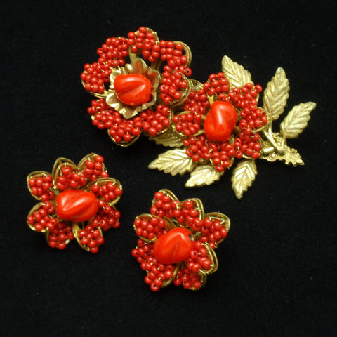 Miriam Haskell Pin and Earrings