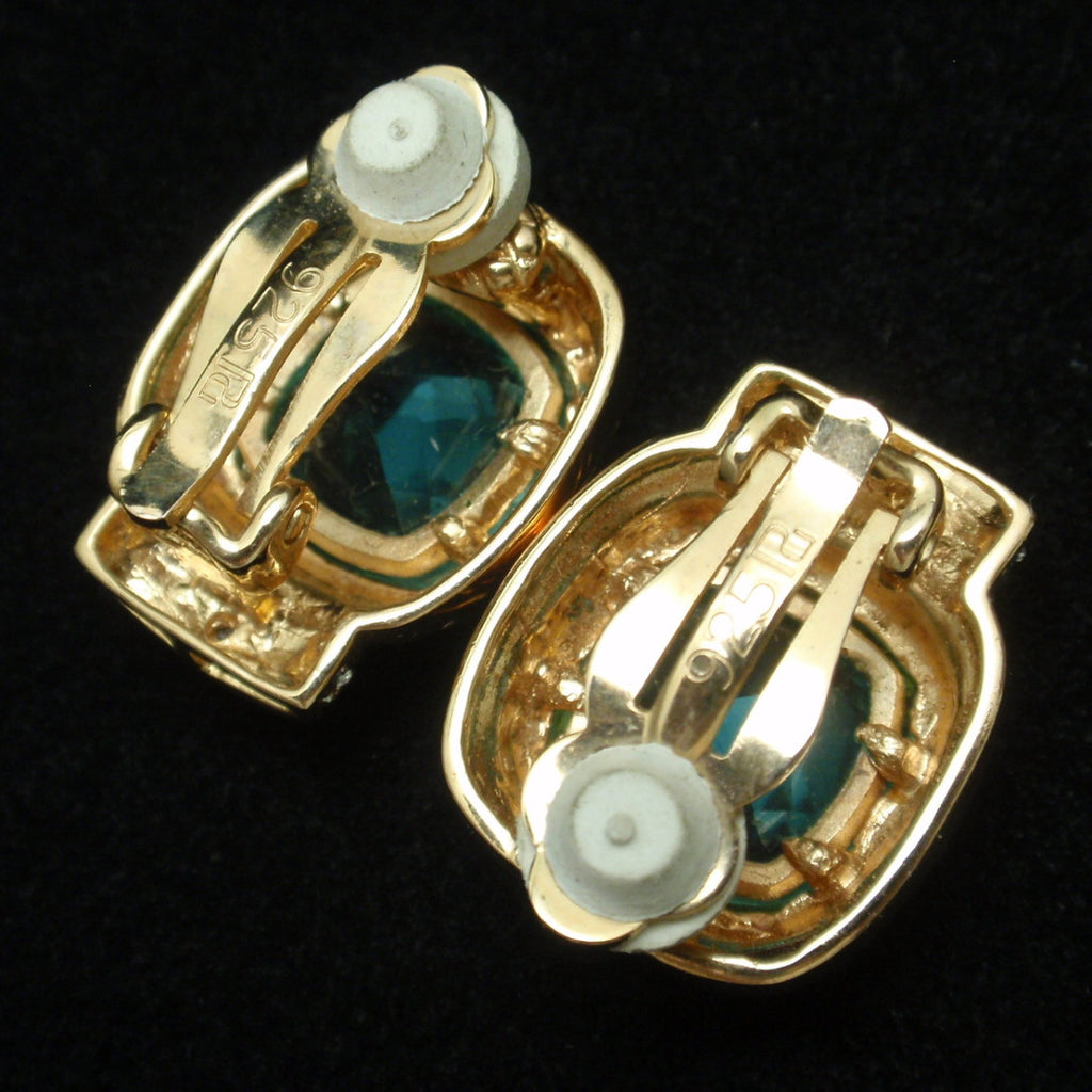 Sterling Silver Vermeil Rhinestone Earrings – World of Eccentricity & Charm