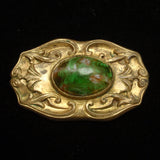 Antique Pin with Art Glass Cab