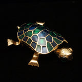 Turtle Brooch Pin Head Moves Vintage by Erwin Pearl