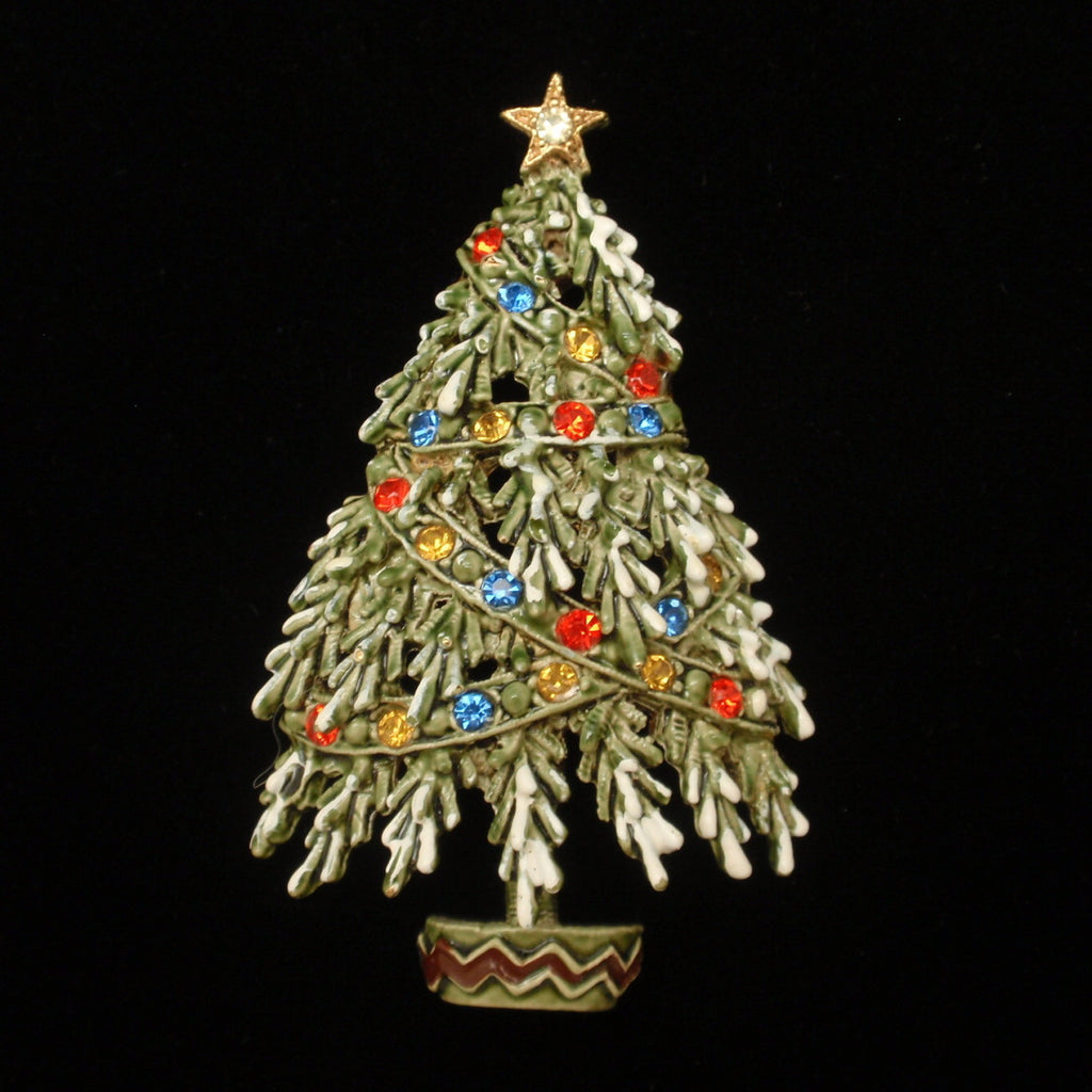 Christmas Tree Brooch Christmas Fashion newest Pin Enamel Colorful Gemstones