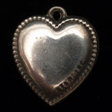 Puffy Heart Charm Vintage Sterling Silver Enamel Hope Faith Charity
