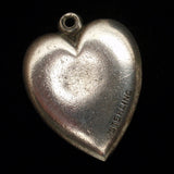 Puffy Heart Charm Vintage Sterling Silver USN US Navy No Engraving