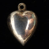 Puffy Heart Charm Sterling Silver Vintage