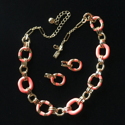 Kate Spade Coral Tone Necklace and Earrings Set