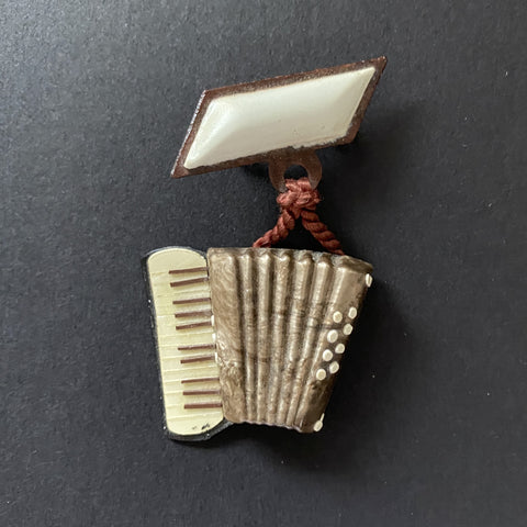 Accordion Pin Musical Instrument Vintage Made in Italy