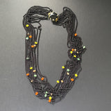 Black Multi-Strand Chain Necklace