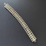 Black and Clear Rhinestones Vintage Bracelet 6.5 inches