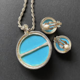 Blue Monet Necklace Earrings Set