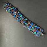 Alice Caviness Vintage Bracelet with Jewel Tone Rhinestones