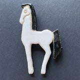 Ceramic Horse Brooch Pin