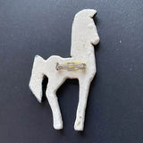 Ceramic Horse Brooch Pin