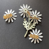 Daisy Flower Brooch Pin Earrings Set Vintage