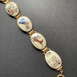 Egyptian Revival Six Panel Bracelet Vintage Enamel