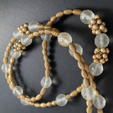 Frosted Glass and Ribbed Bead Vintage Necklace