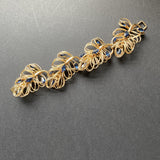 Napier Bracelet Vintage Blue Rhinestones Loopy Gold Tone Metal Construction