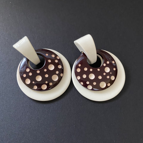 Polka Dot Dangle Earrings with Posts