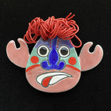 Comic Face Brooch Pin Enamel and Wire