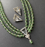 Schiaparelli Necklace Earrings Set Vintage Lime Green