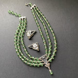 Schiaparelli Necklace Earrings Set Vintage Lime Green