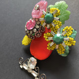 Vrba Vase of Flowers Brooch Pin Vintage