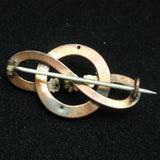 Knot & Circle Pin Antique 10k Gold and Gold Filled with Topaz