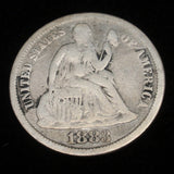 Love Token Coin Charm 1883 Seated Liberty Dime Initials BB