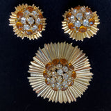 Adele Simpson Brooch Pin Earring Set Sterling Silver Vintage Mid-Century