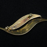 Double Leaf Pin Vintage Enamel Sterling Silver Aksel Holmsen Norway