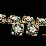 Alice White Flowers Bracelet & Earrings Set Vintage