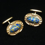 Cuff Links Art Glass Cabs Vintage