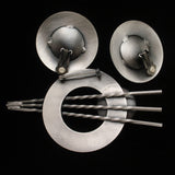 Retro Atomic Brooch Pin Earrings Set Mid-Century Modern Design Vintage