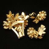 Flower Brooch Pin & Earrings Set Austria