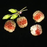 Austrian Fruit Pin and Earrings Set