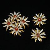 Spiky Flower Cluster Set Pin Earrings Enamel Austria