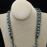 Betsey Johnson Necklace Bows and Blue Rhinestones