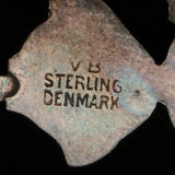 Circle of Fish Pin Vintage Sterling Silver Enamel Volmer Bahner Denmark