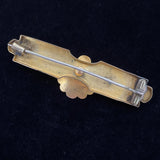 Shell Motif Bar Pin Vintage Etruscan Revival c1860
