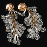 Crystal Chandelier Drop Earrings Barclay Vintage 4 3/8" Long