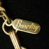 Barclay Set Necklace Earrings Vintage Rhinestones Paisley Leaf Links