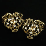 Jose Barrera Collar Necklace Earrings Set Gold Tone Bold Open Heart Design Avon